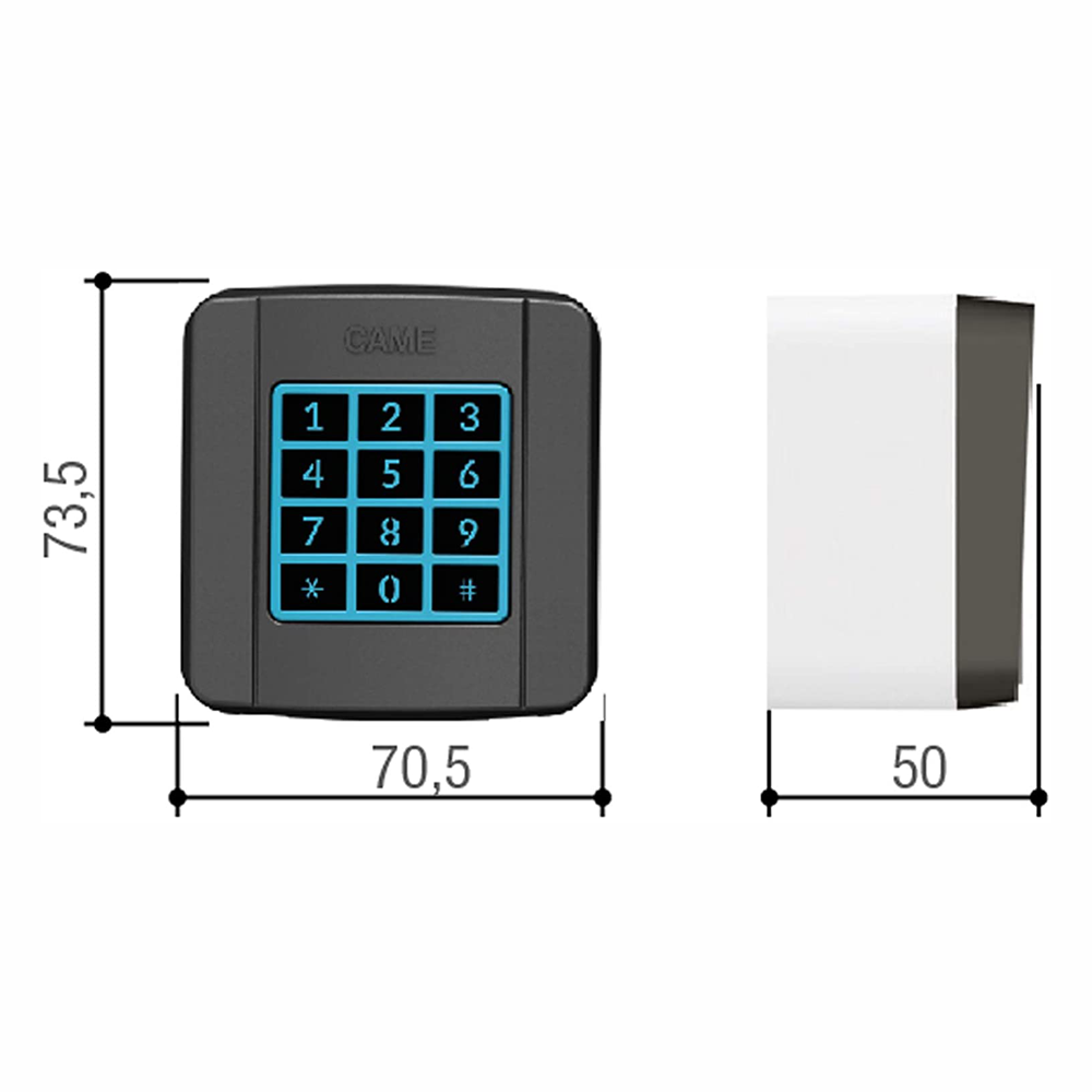 SELT1W4 surface-mounted, 12-key radio keypad selector,